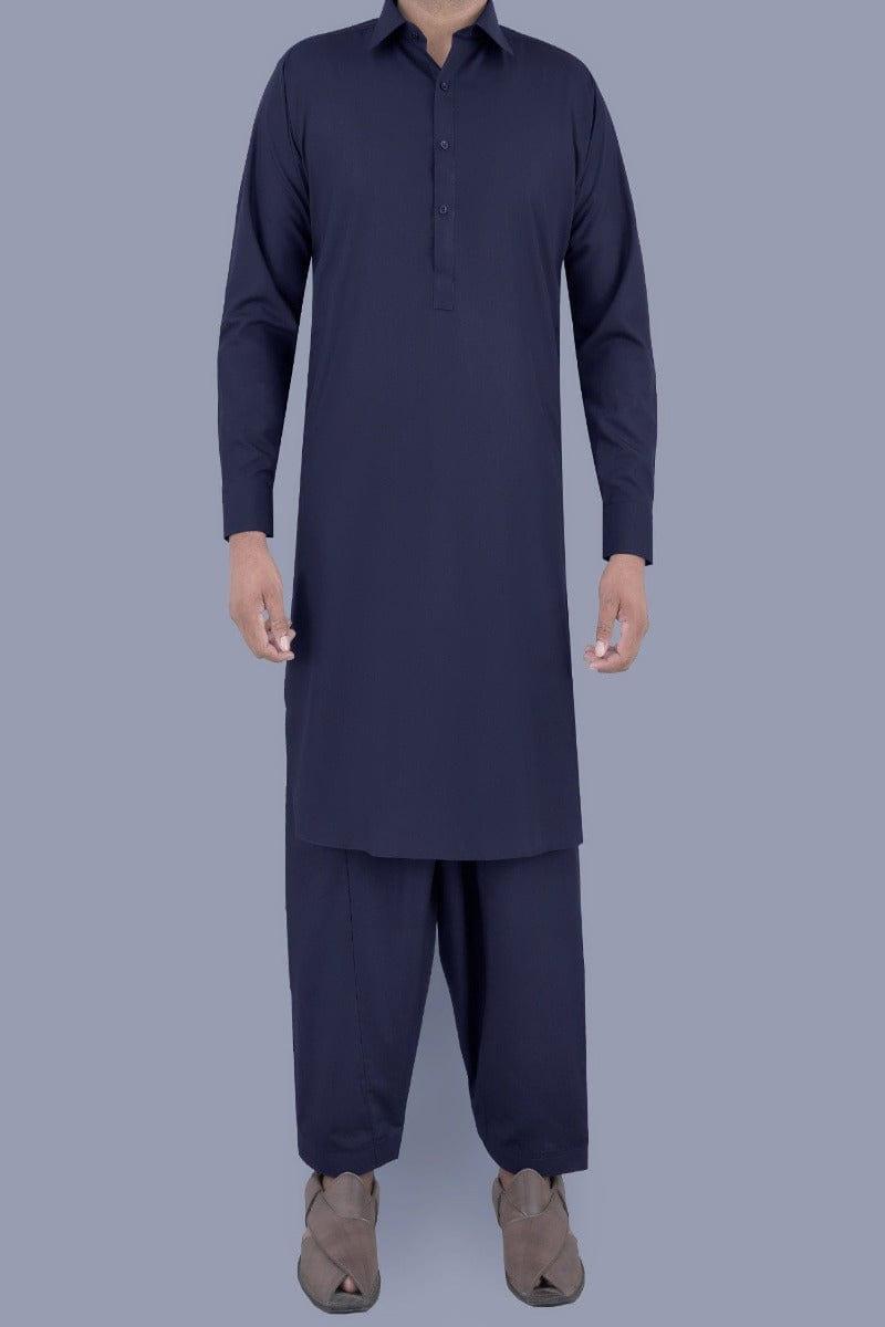 Uniworth - Navy Plain Kameez Shalwar - KS2216-42 - Studio by TCS