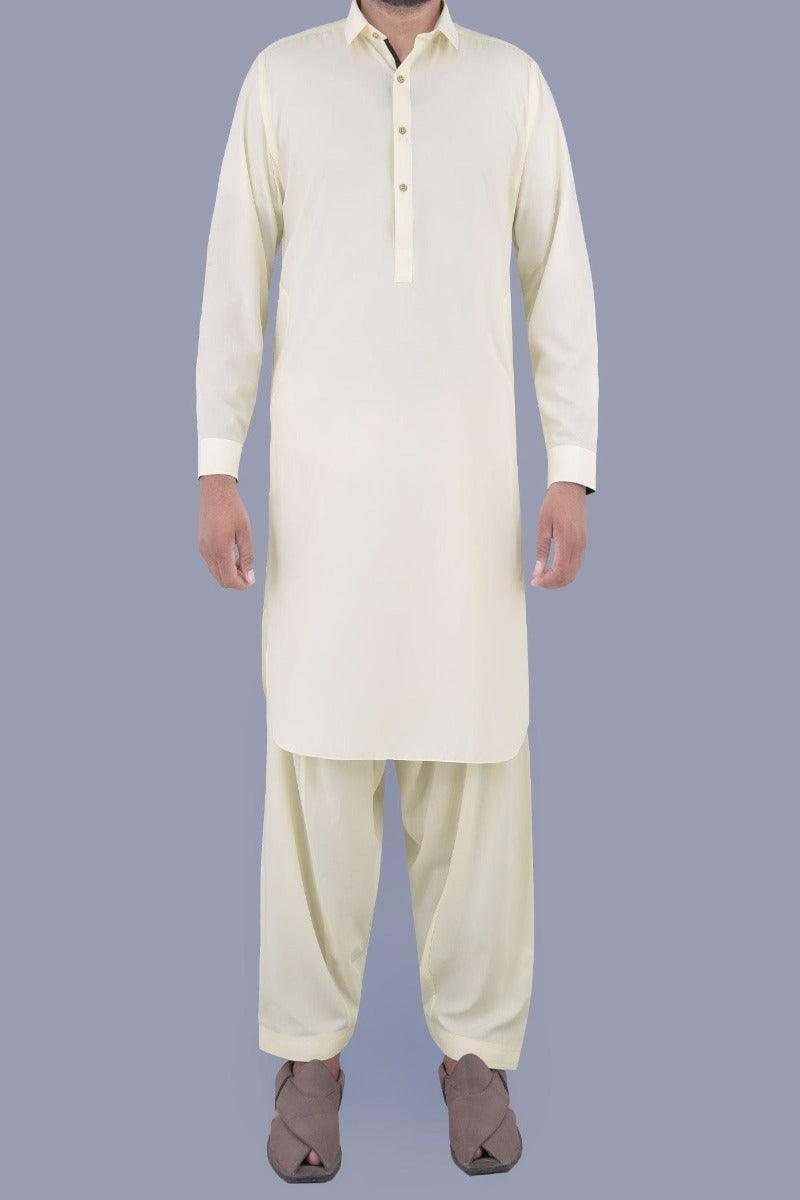 Uniworth - Cream Plain Kameez Shalwar - KS2222-2 - Studio by TCS