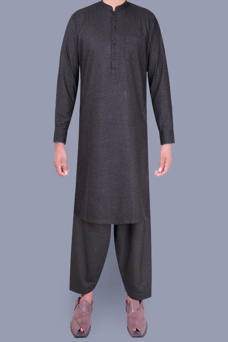 Uniworth - Charcoal Plain Kameez Shalwar - KS2233-1 - Studio by TCS