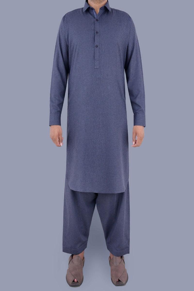 Uniworth - Blue Plain Kameez Shalwar - KS2235-1 - Studio by TCS