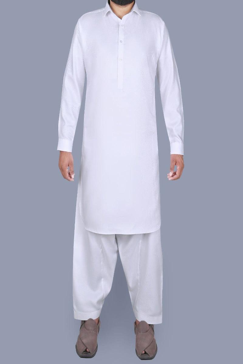 Uniworth - White Plain Kameez Shalwar - KS2244-3 - Studio by TCS