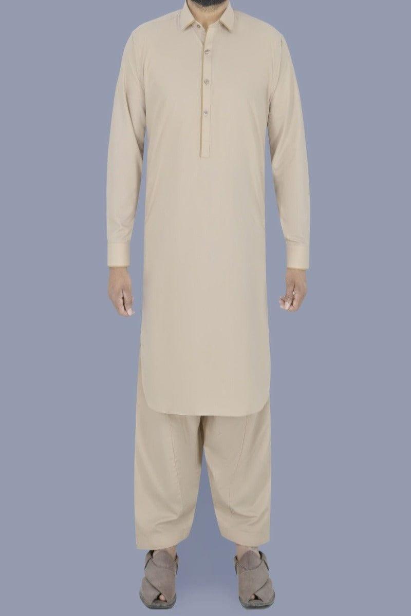 Uniworth - Beige Plain Kameez Shalwar - KS2326-3 - Studio by TCS