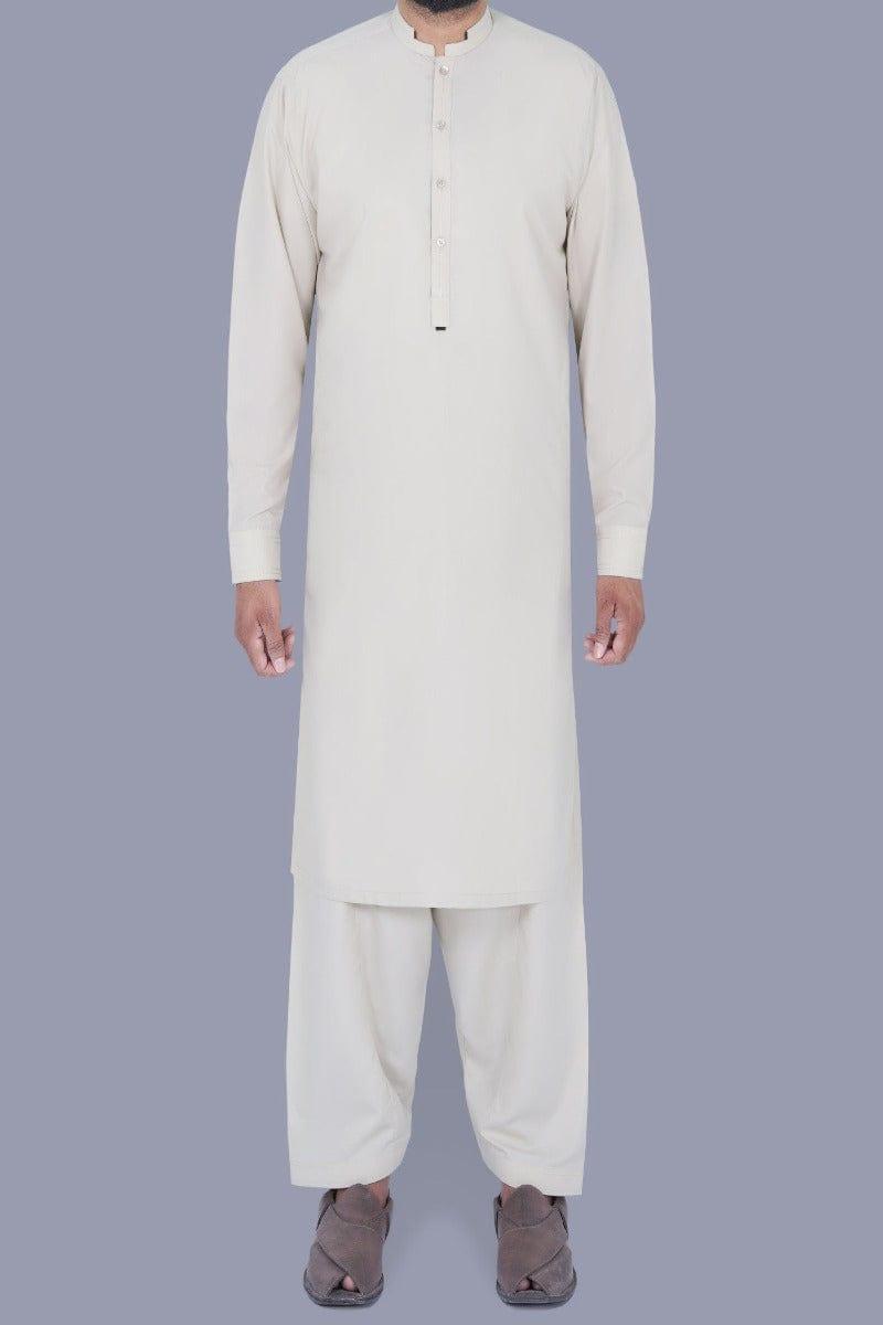 Uniworth - Beige Plain Kameez Shalwar - KS2327-1 - Studio by TCS