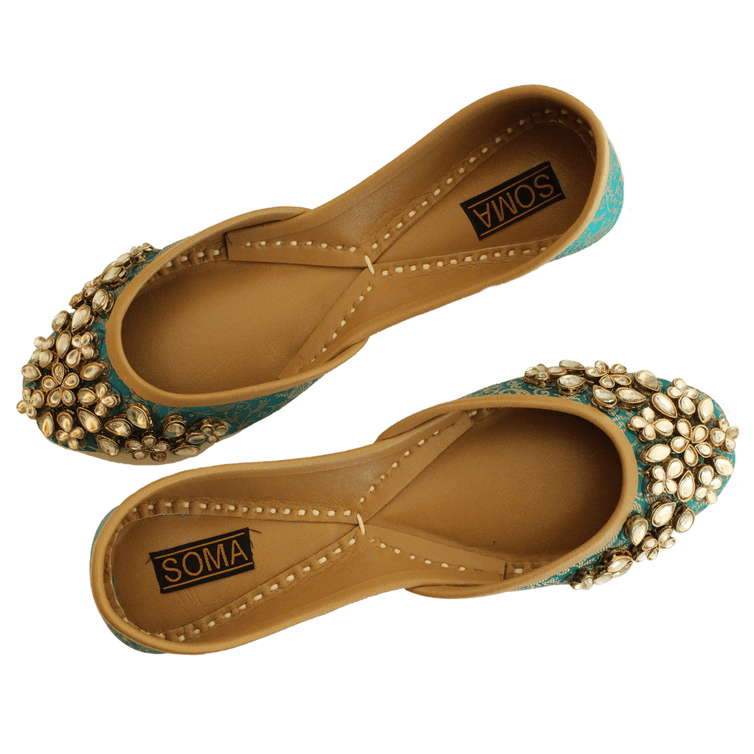 Soma - Kundan Green Hand Crafted Footwear