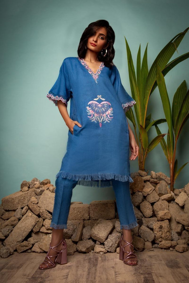 Sanam Chaudhri - Blue Irish Cotton 2 Piece - Studio by TCS