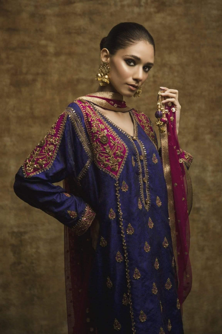 Yasmin Zaman - Purple Self Banarsi Suit - F-117