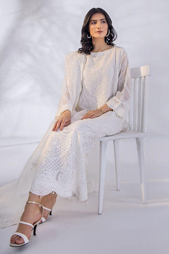 Malook - Ada - White - Khaddi Net Silk - 3 Piece - Studio by TCS