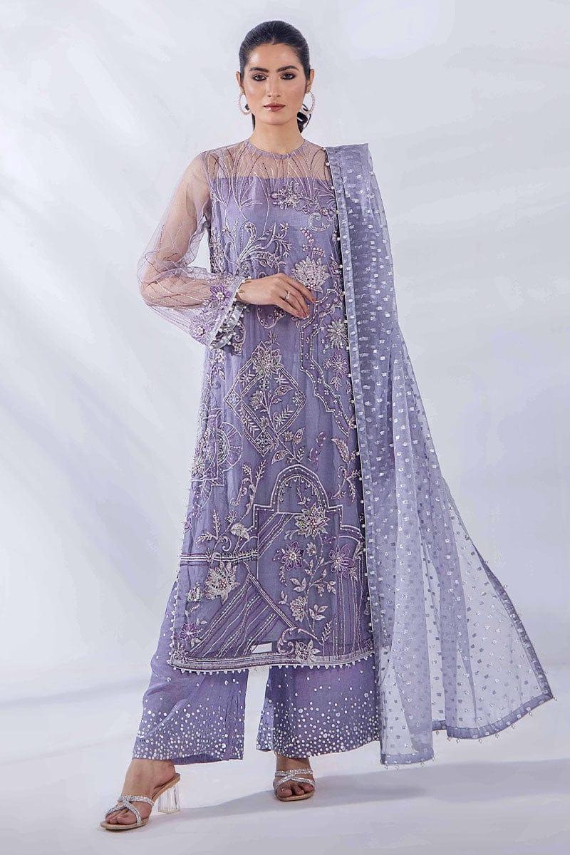 Malook - Ayla - Lilac - Net Silk - 3 Piece - Studio by TCS