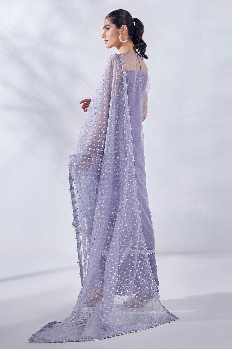 Malook - Ayla - Lilac - Net Silk - 3 Piece - Studio by TCS