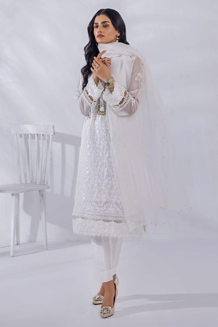 Malook - Swan - White - Khaddi Net Silk - 2 Piece - Studio by TCS