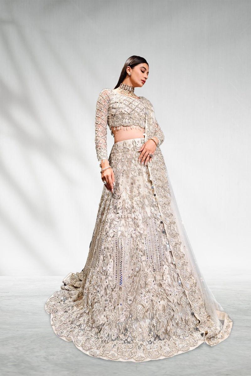 Malook - Mahtab - White - Net Choli - Lehenga - 3 Piece - Studio by TCS