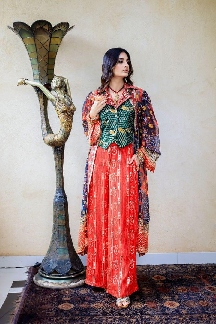 Huma Adnan - Meha - Chiffon - Red - 1 Piece - Studio by TCS