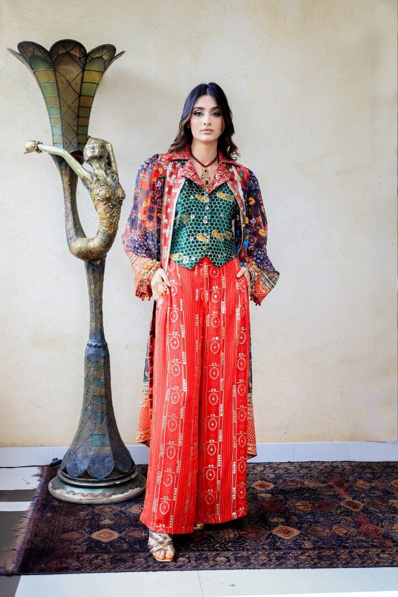 Huma Adnan - Meha - Chiffon - Red - 1 Piece - Studio by TCS