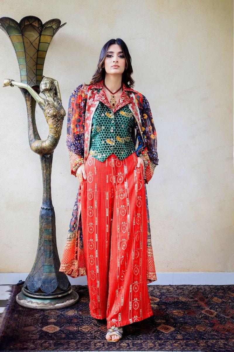 Huma Adnan - Meha - Chiffon - Red - 1 Piece - Studio by TCS