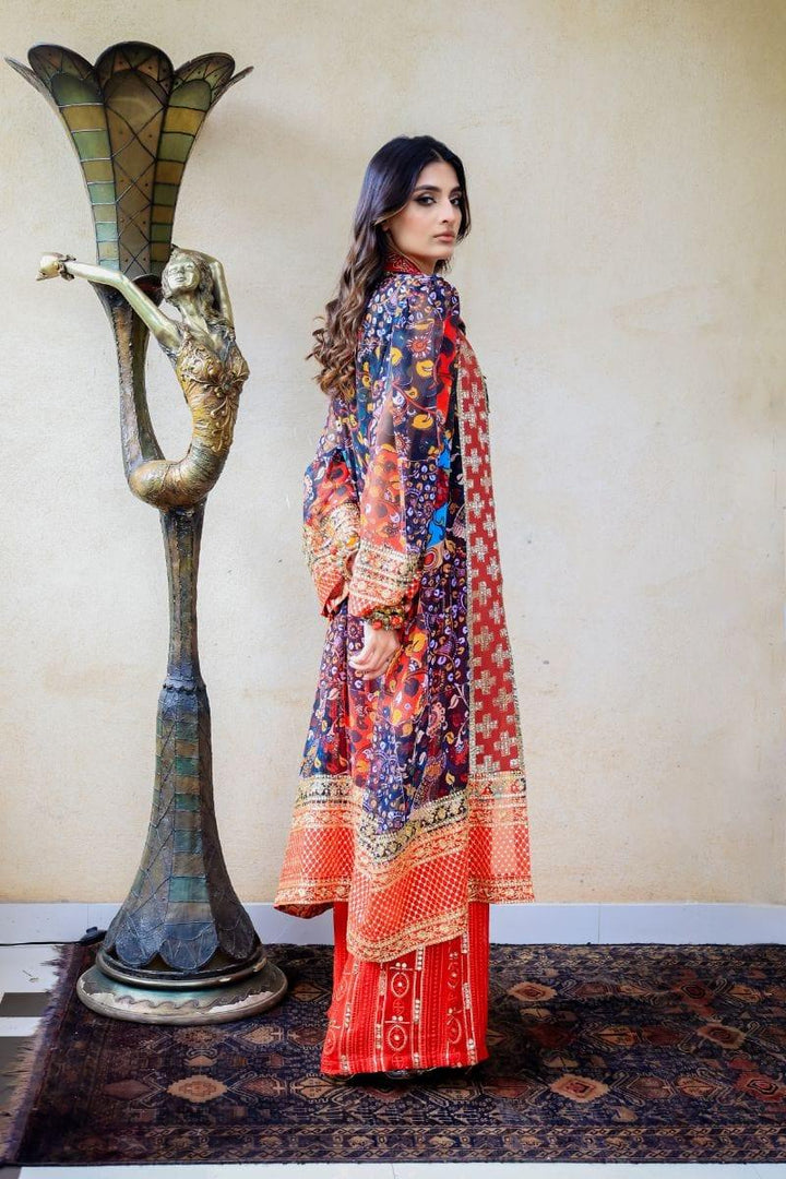 Huma Adnan - Meha - Chiffon - Red - 1 Piece - Studio by TCS