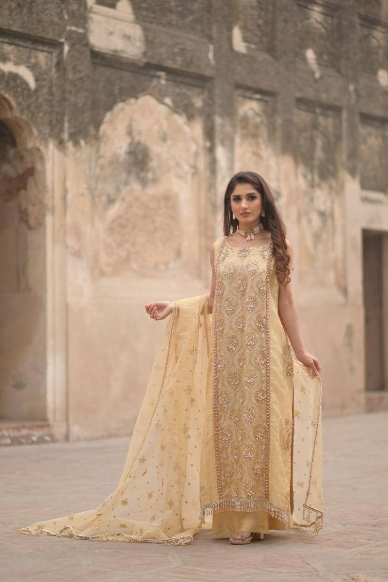 Wabi Sabi By Zehra - Jhanjar - Beige - Embossed Embroidery - 2 Piece - Studio by TCS