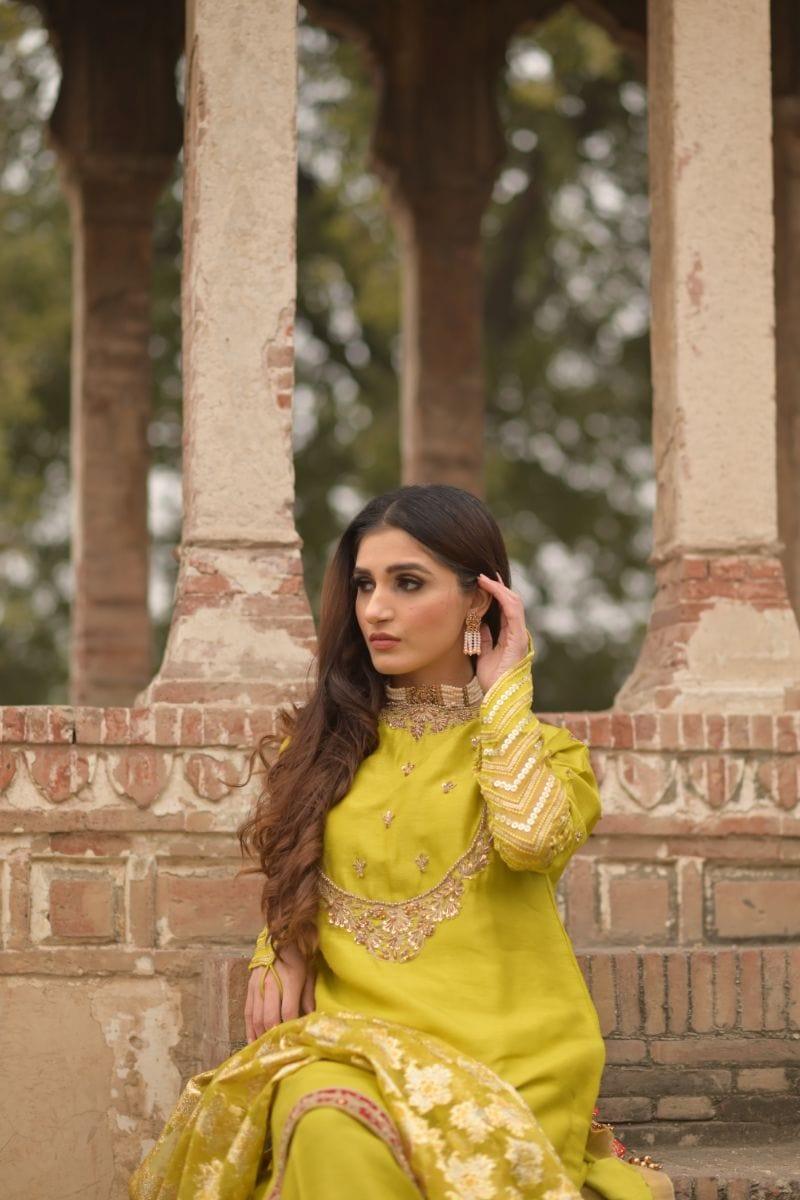 Wabi Sabi By Zehra - Deed - Lime Green - 2 Piece - Studio by TCS