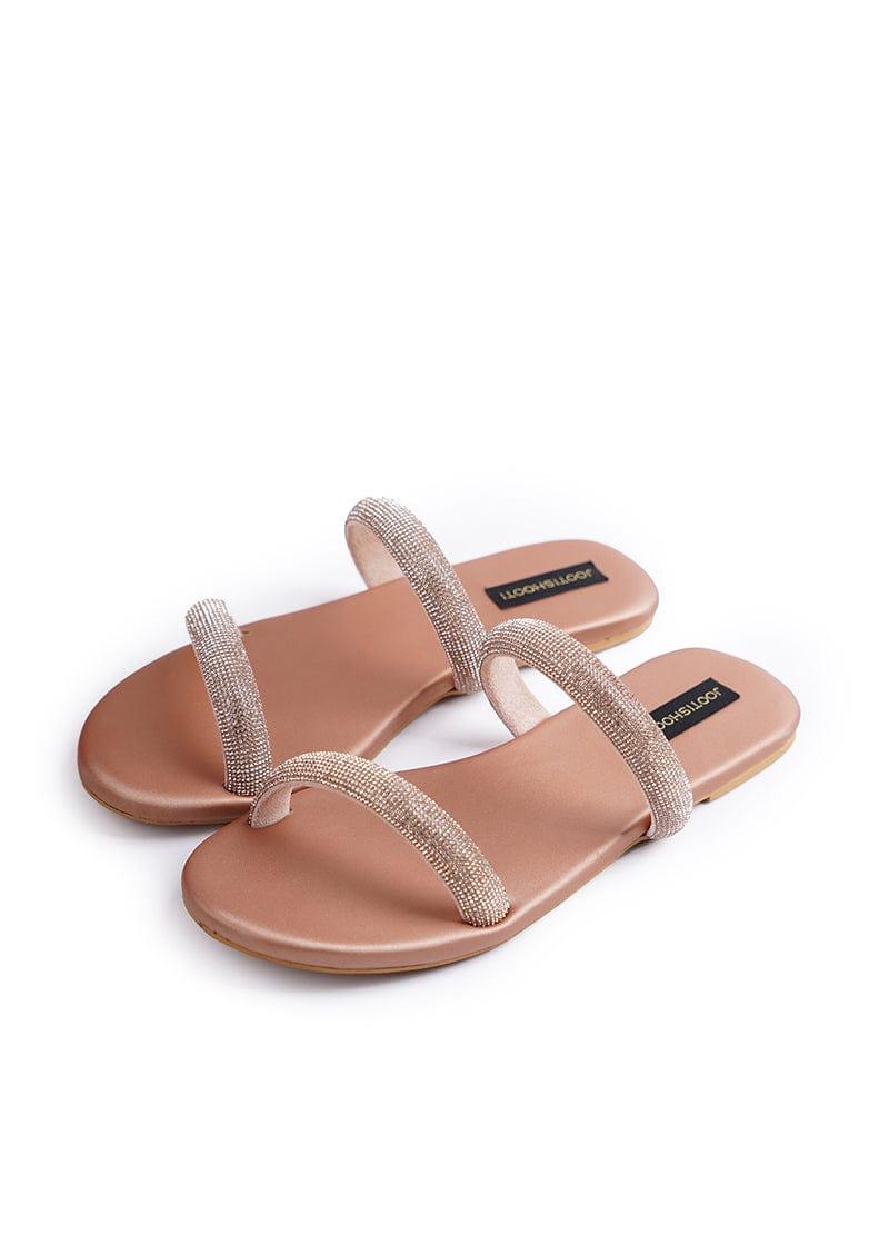 JootiShooti - Rose Two Strap Diamanté Slides - Studio by TCS