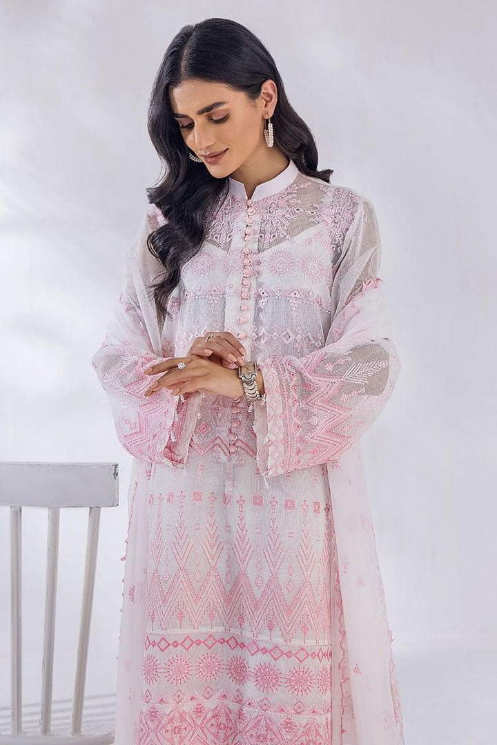 Malook - Arya - Pink & White - Khaddi Net - Embroidered - 3 Piece - Unstitched - Studio by TCS