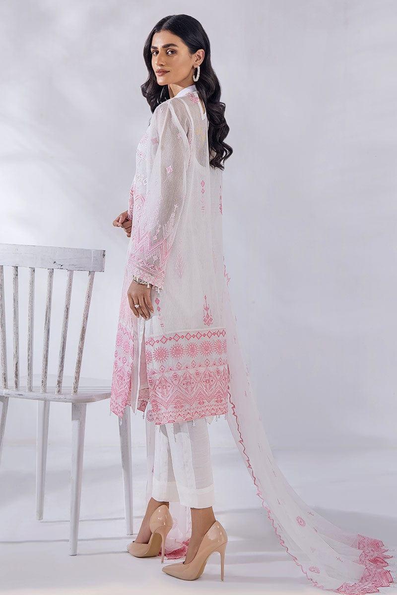 Malook - Arya - Pink & White - Khaddi Net - Embroidered - 3 Piece - Unstitched - Studio by TCS