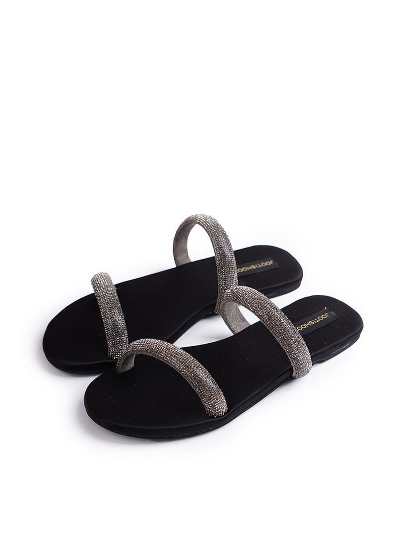 JootiShooti - Smoky Two Strap Diamanté Slides - Studio by TCS