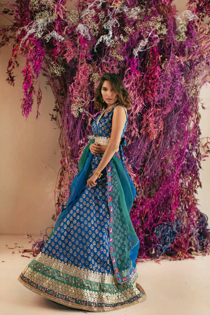 Shehrnaz - SHK-1027 - Blue - Lehenga - 3 Piece - Studio by TCS