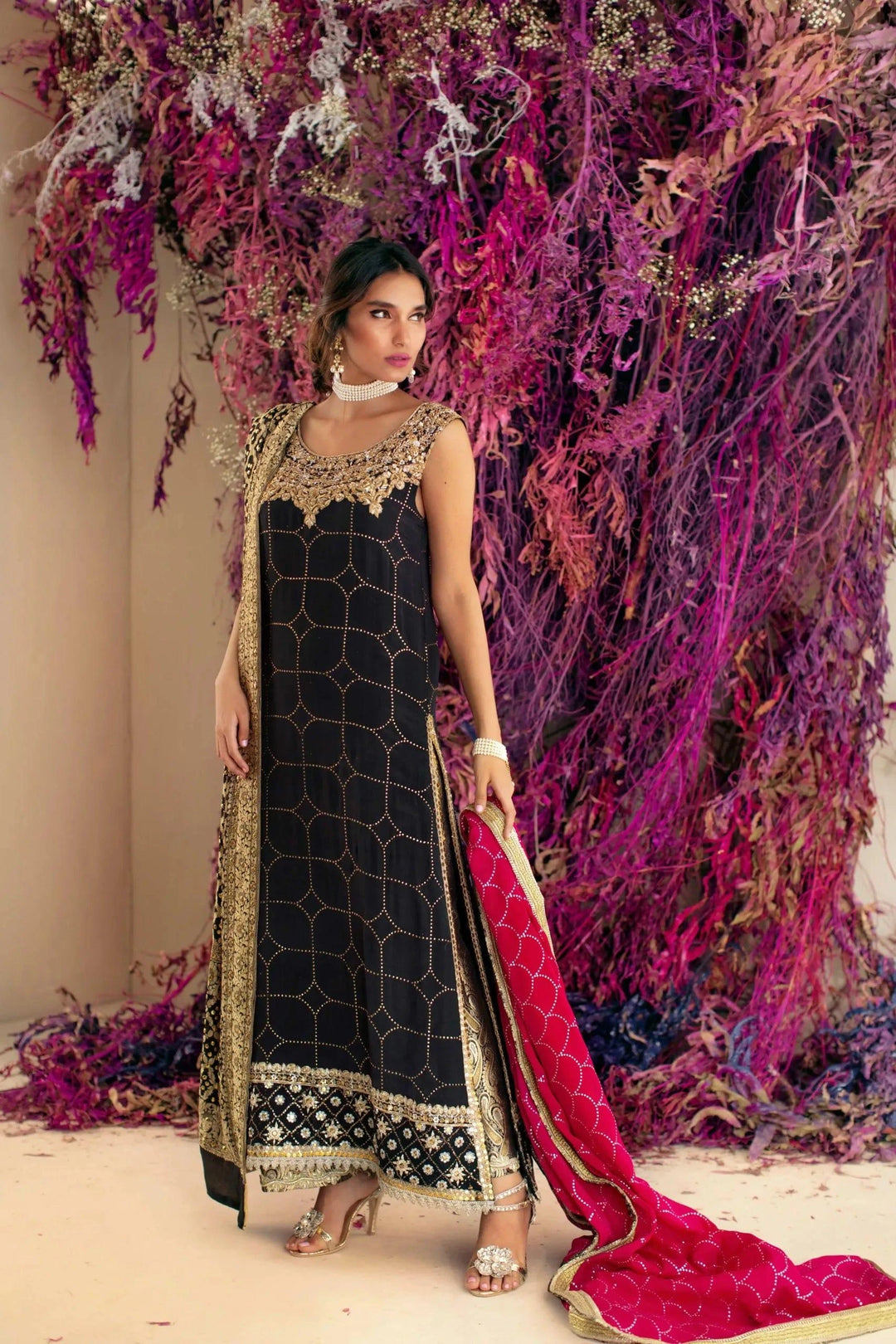 Shehrnaz - SHK-1019 - Black - Mukesh Angarkha - 3 Piece - Studio by TCS