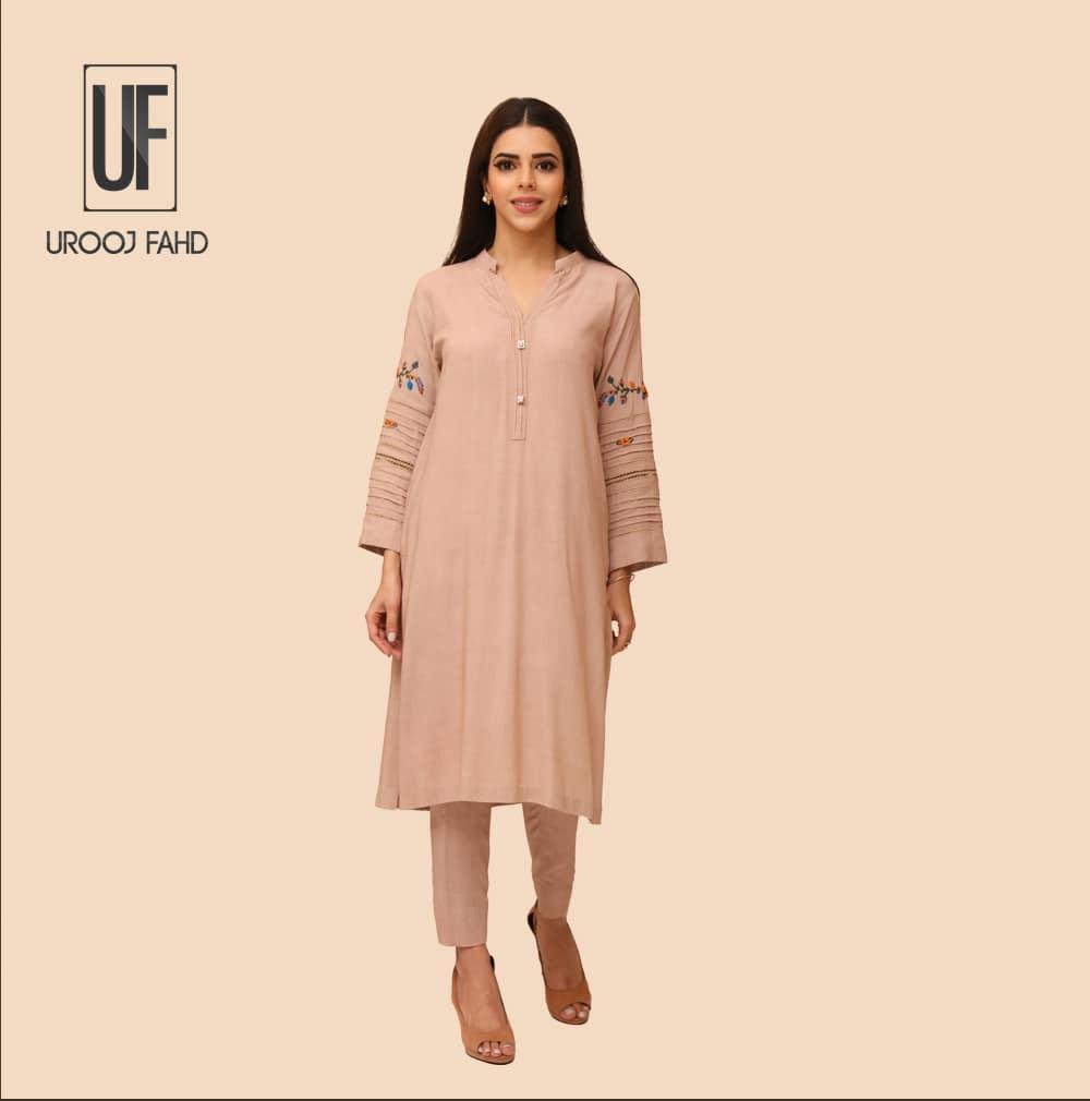 Urooj Fahd - Badami Shirt - 3 PC