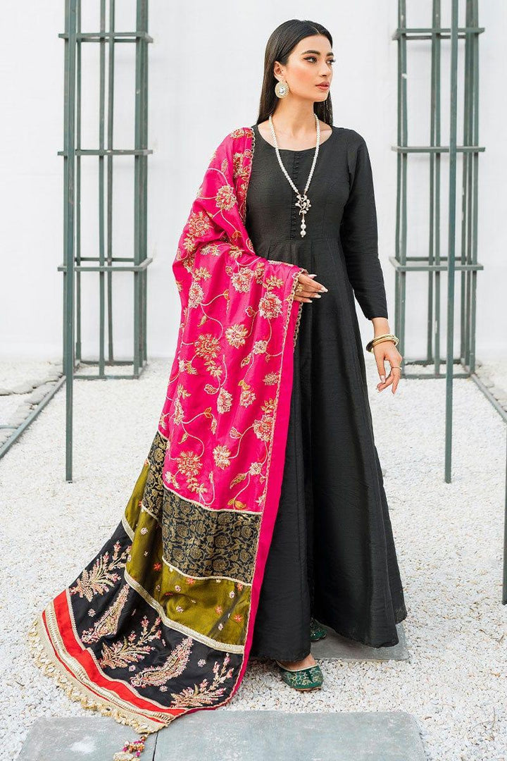 Malook - Iris - Black - Embroidered Raw Silk -3 Piece - Studio by TCS