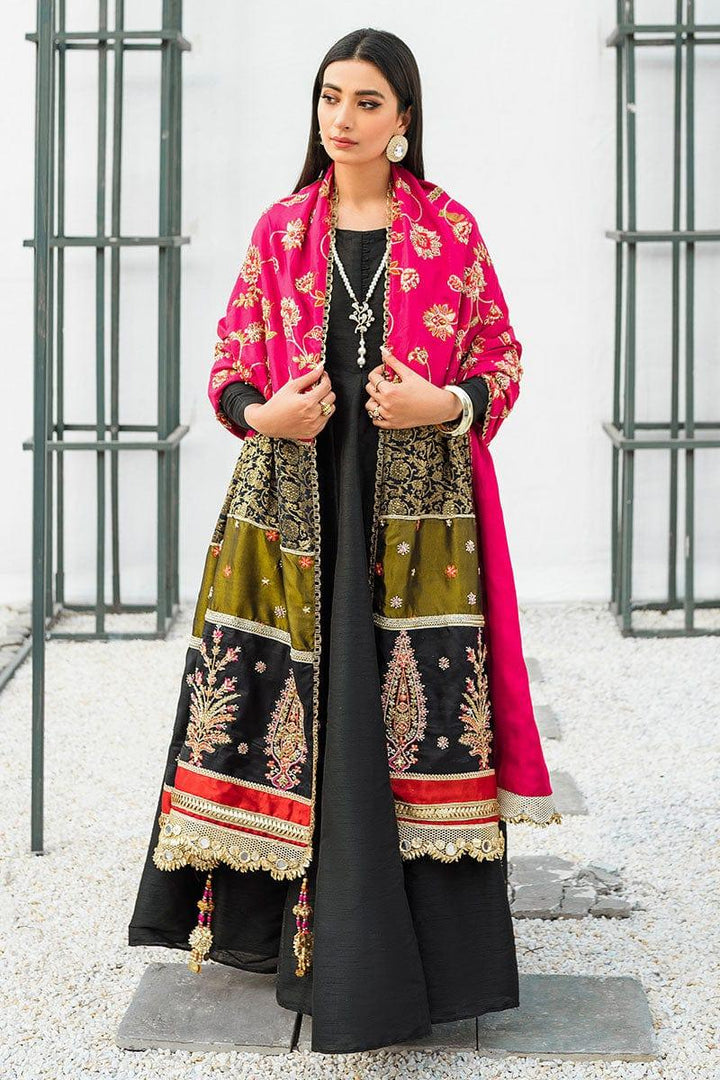 Malook - Iris - Black - Embroidered Raw Silk -3 Piece - Studio by TCS