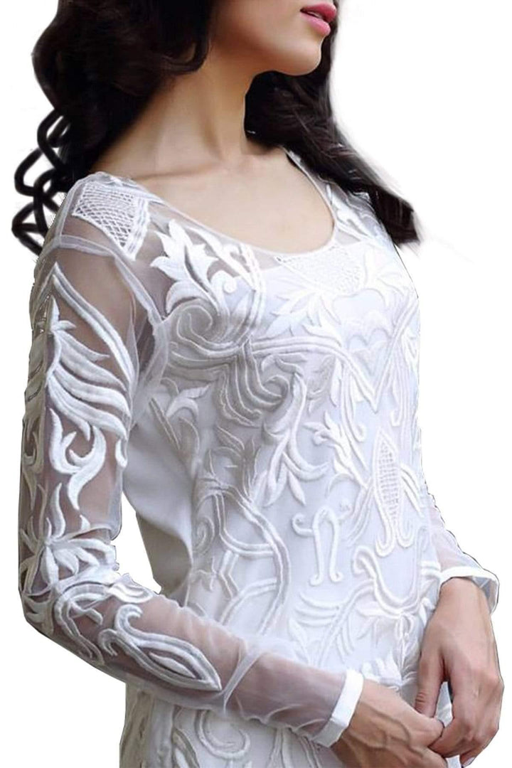 Natasha Kamal - White Valenza Shirt With Raw Silk Pants & Dupatta